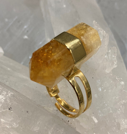 Double Terminated Adjustable Citrine Ring