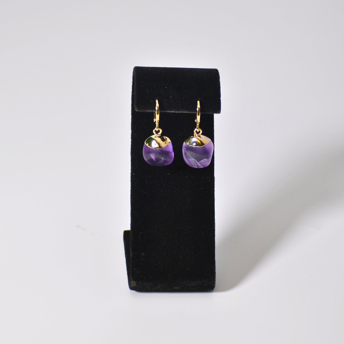 Amethyst - Gold - ½” Huggie Earring