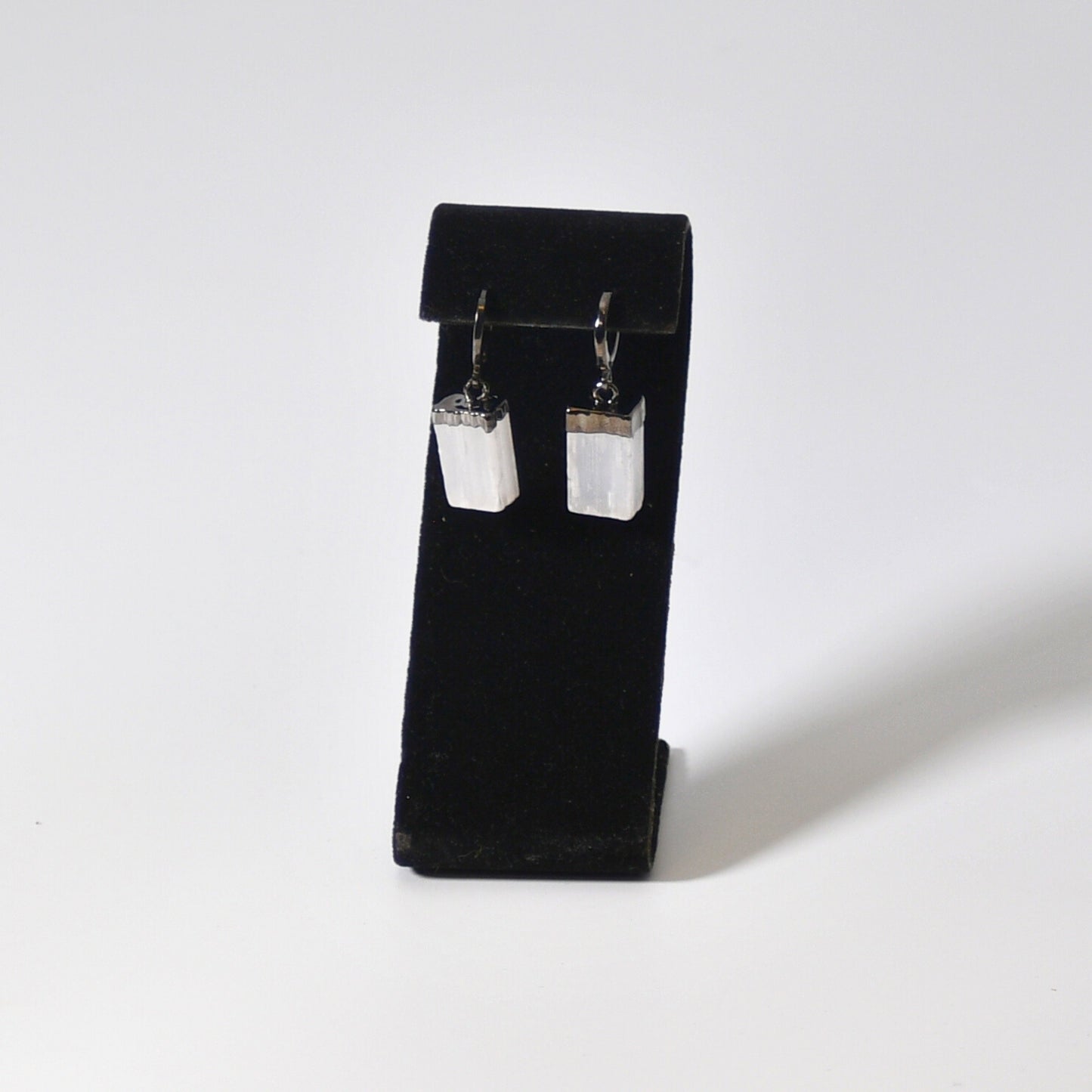 "Huggie" Lever Back Selenite earrings