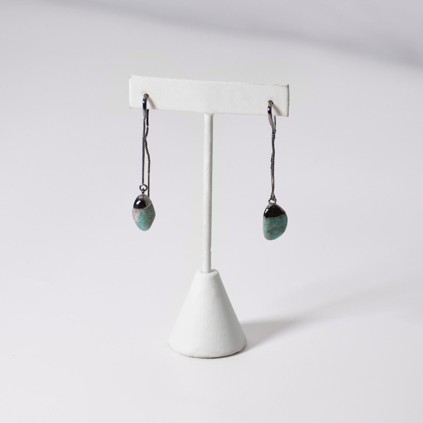 Long Tumbled Amazonite Earrings