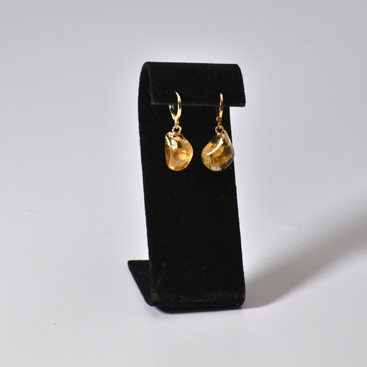 "Huggie" Leverback Citrine Earrings