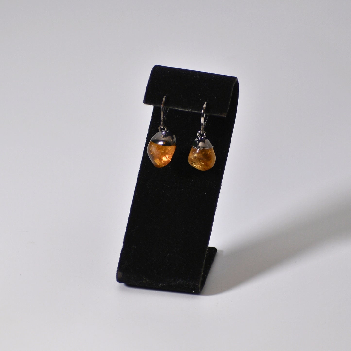 "Huggie" Leverback Citrine Earrings