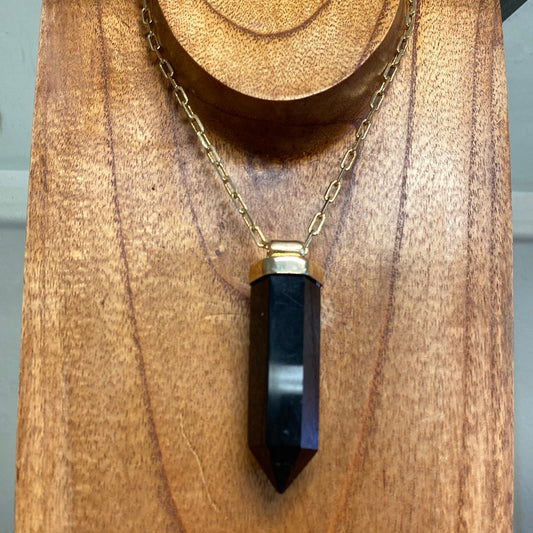 Gender-Fluid Black Onyx Point Necklace