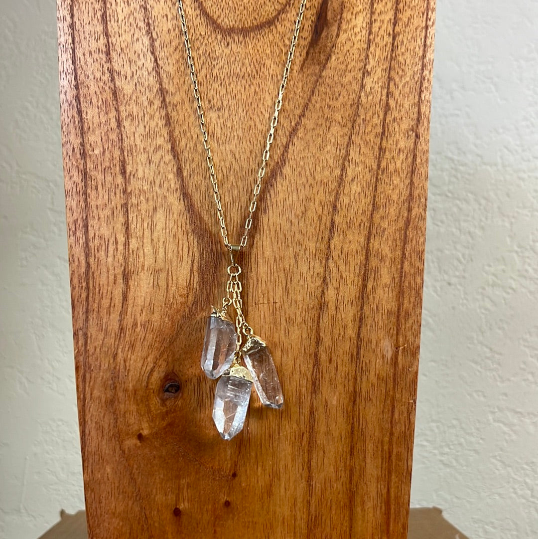 3-Point Amethyst Tassel Necklace