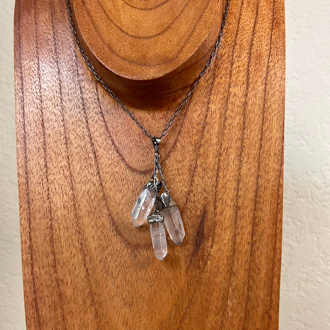 6- Natural Points Golden Citrine Tassel Necklace