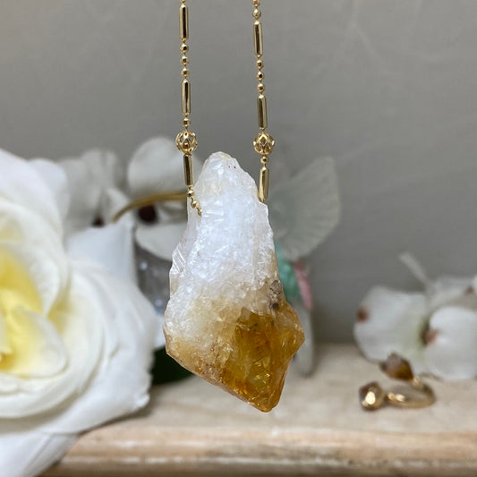 Natural Citrine Point Necklace