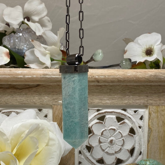 Large Gender-Fluid Amazonite Point Necklace