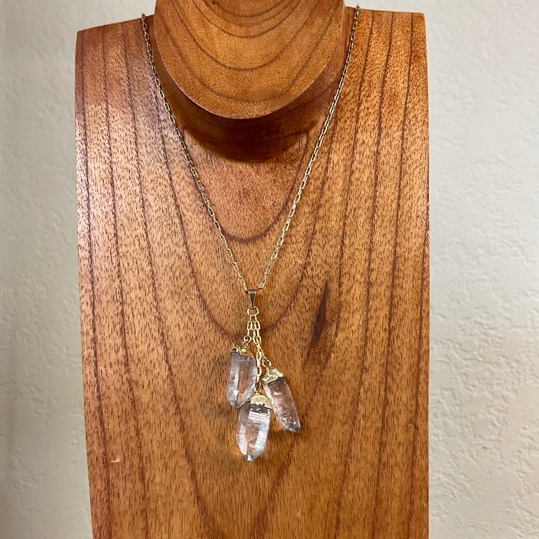3-Point Amethyst Tassel Necklace