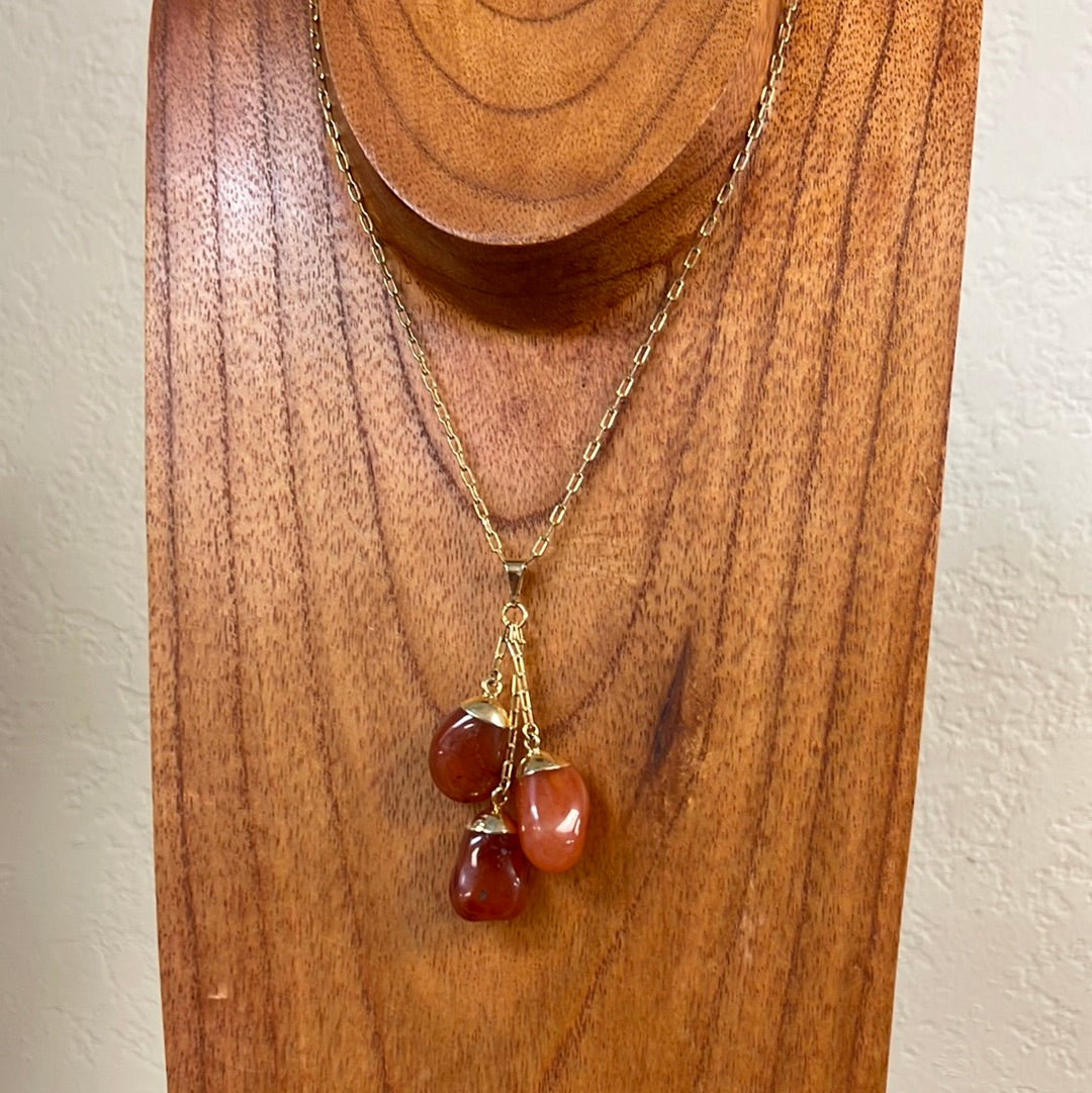 6- Natural Points Golden Citrine Tassel Necklace