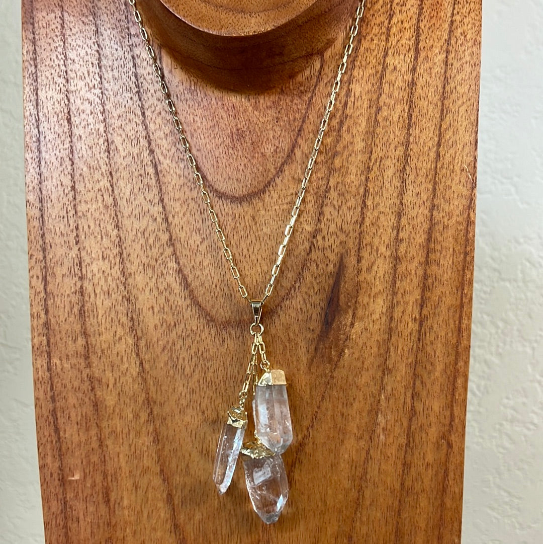 6- Natural Points Golden Citrine Tassel Necklace