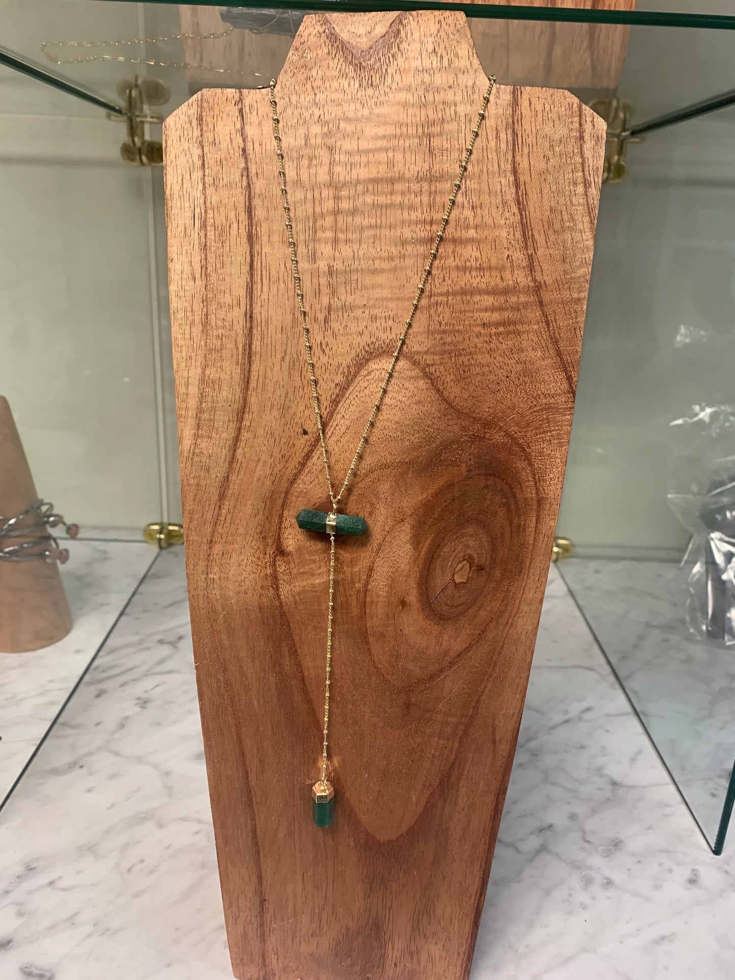 Double Terminated Horizontal Quartz Point Necklace