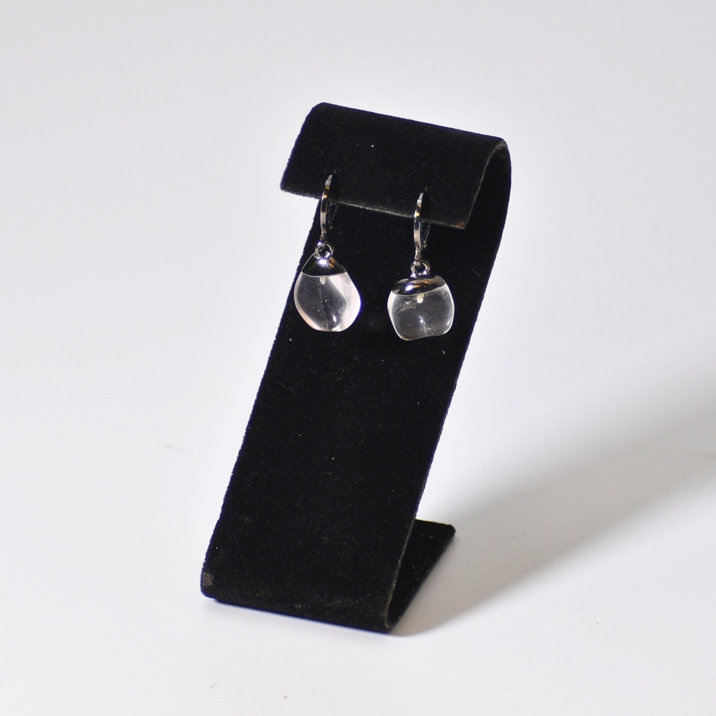 "Huggies" Leverback Tumbled Quartz Earrings