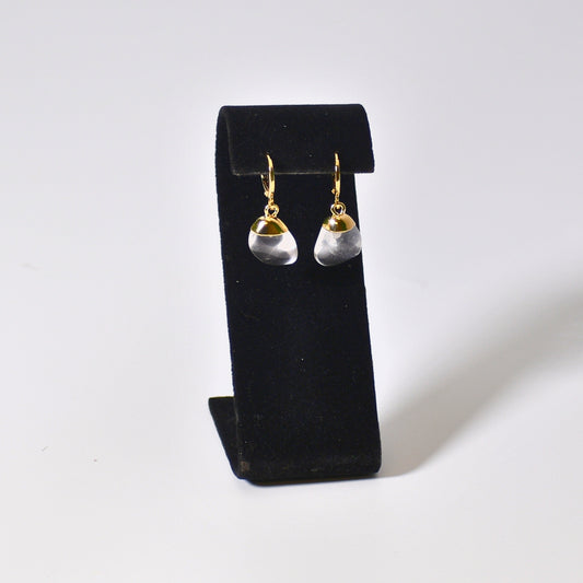 "Huggies" Leverback Tumbled Quartz Earrings