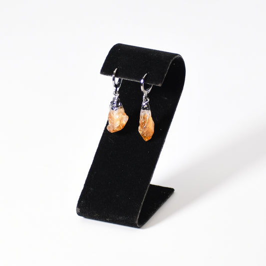 "Huggie" Leverback Citrine Earrings