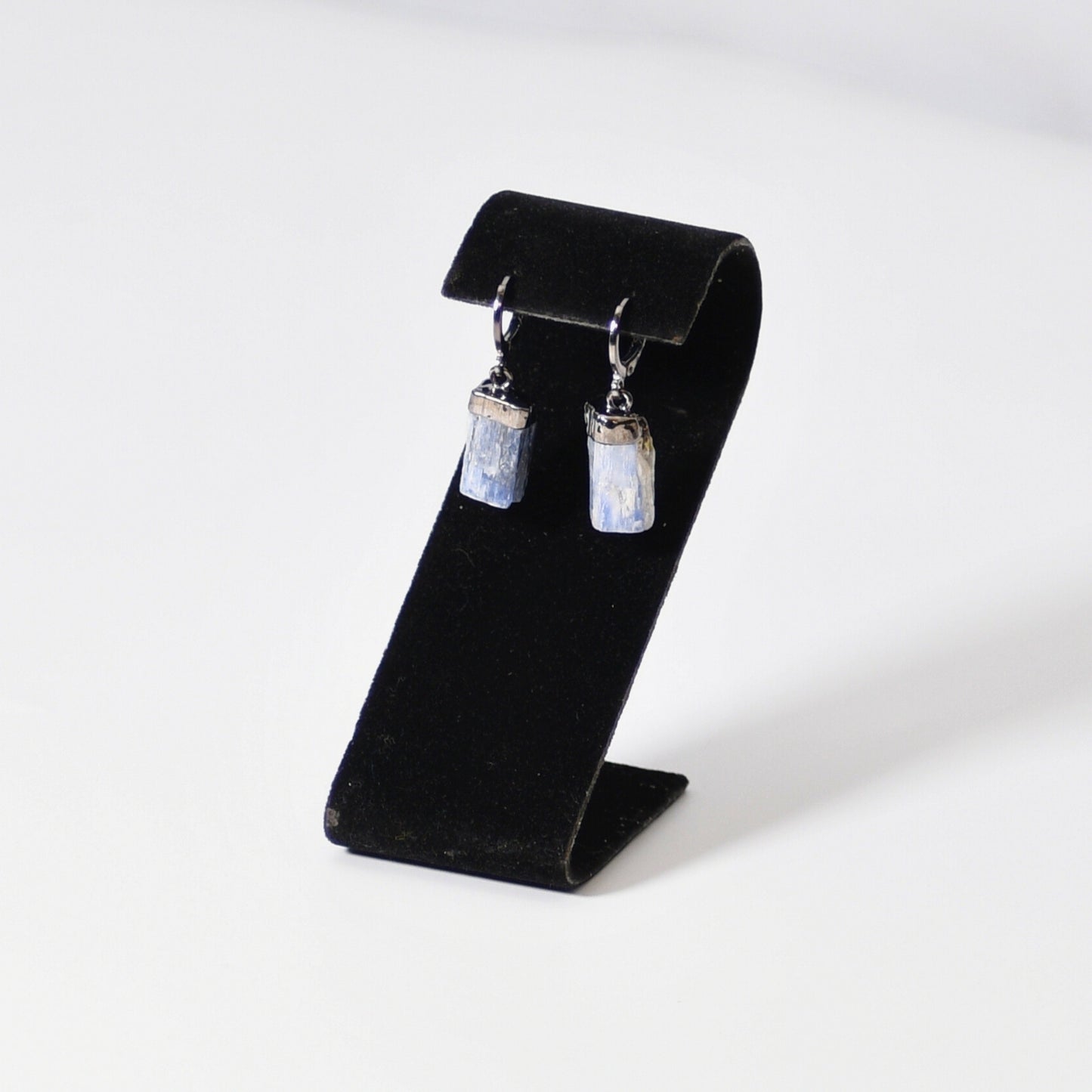 "Huggie" Leverback Natural Kyanite Earrings