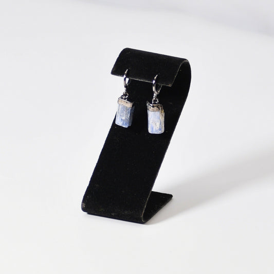 "Huggie" Leverback Natural Kyanite Earrings