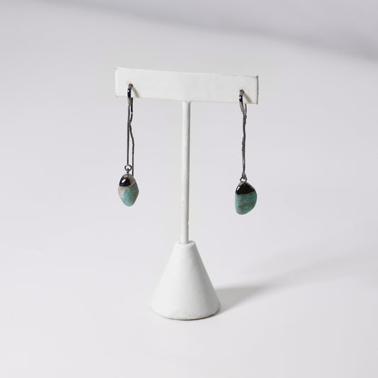 Long Tumbled Amazonite Earrings