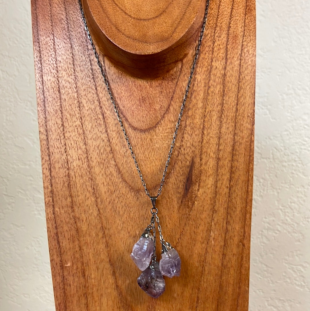 6- Natural Points Golden Citrine Tassel Necklace