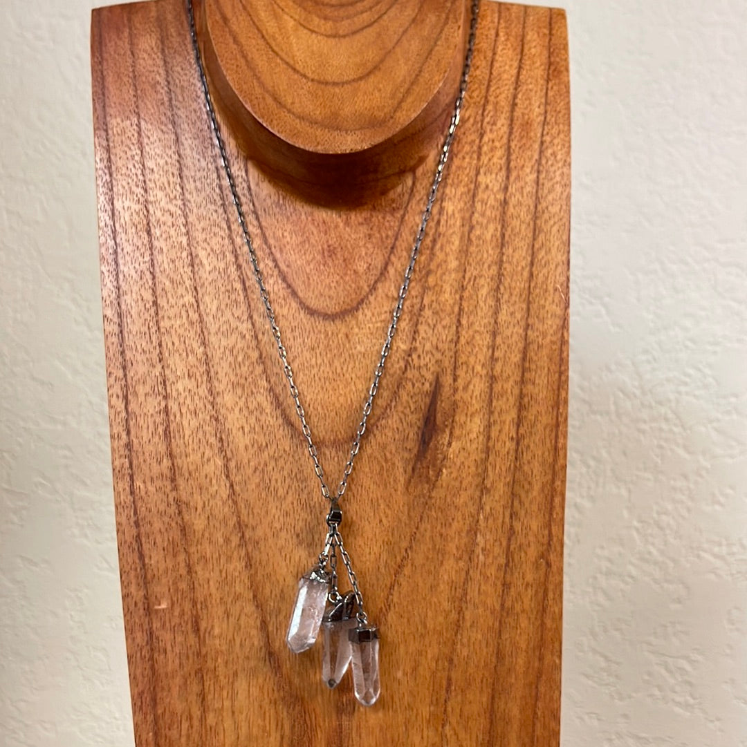 6- Natural Points Golden Citrine Tassel Necklace
